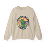 Beige sweatshirt with a graphic of a gator and text 'Welcome to Gator Country' on a white background