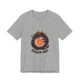 Gray t-shirt with a dragon design and 'Dragon Soul' text on a white background