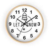 Let It Snow Wall Clock — Minimal Christmas Tree Snowflake Holiday Decor
