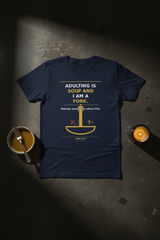 Adulting Is Soup Tee - Navy Flat Lay