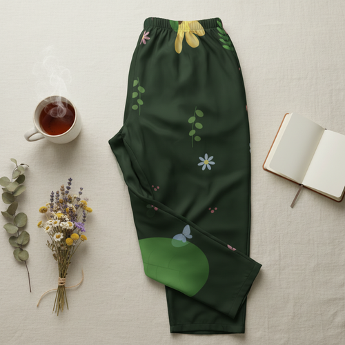 Botanical Pajama Pants Flat-Lay