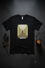Liminal Space Hallway Tee - Black Flat Lay