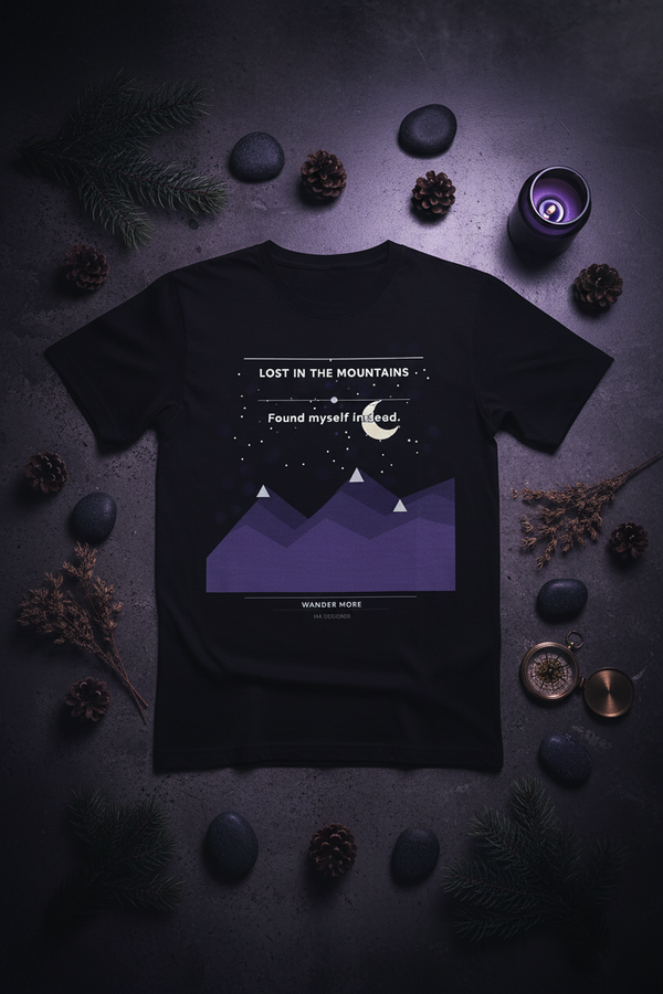 Lost In The Mountains - Black Flat Lay