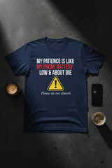 My Patience Tee - Navy Flat Lay