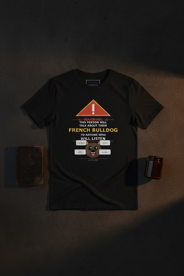 Warning Frenchie Tee - Black