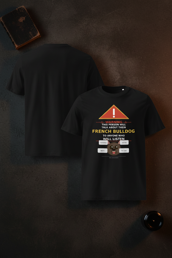Warning Frenchie Tee - Front & Back Flat Lay