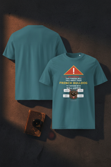 Warning Frenchie Tee - Stargazer Teal Front & Back